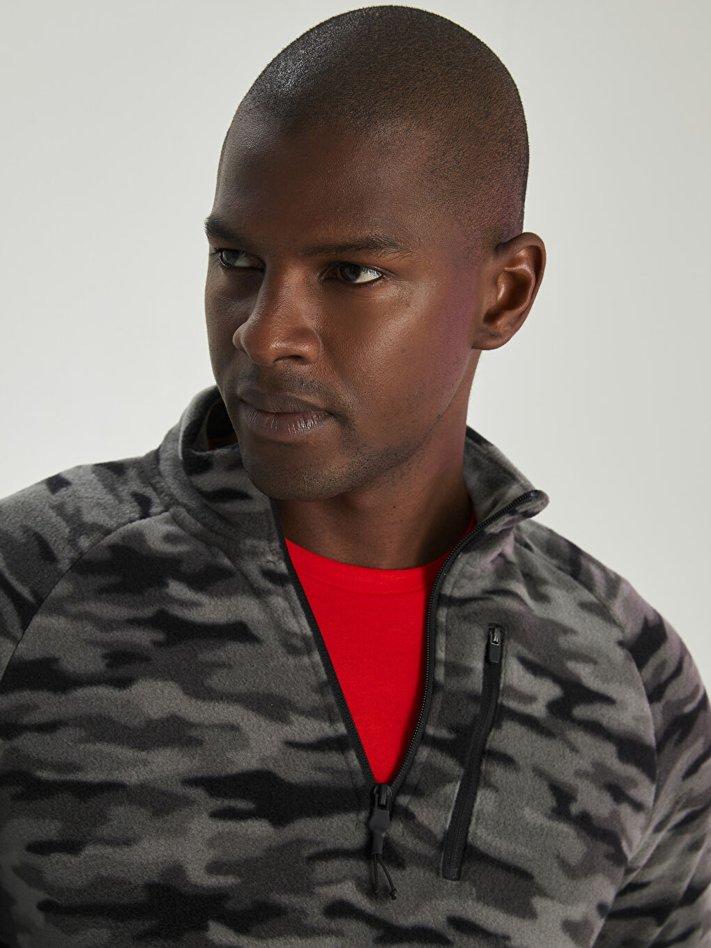 Свитшот Мужской Флисовый С Длинным Рукавом И Воротником-Труба-3