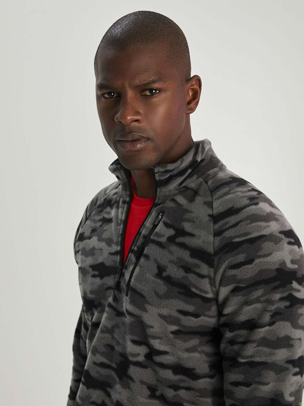 Свитшот Мужской Флисовый С Длинным Рукавом И Воротником-Труба-4