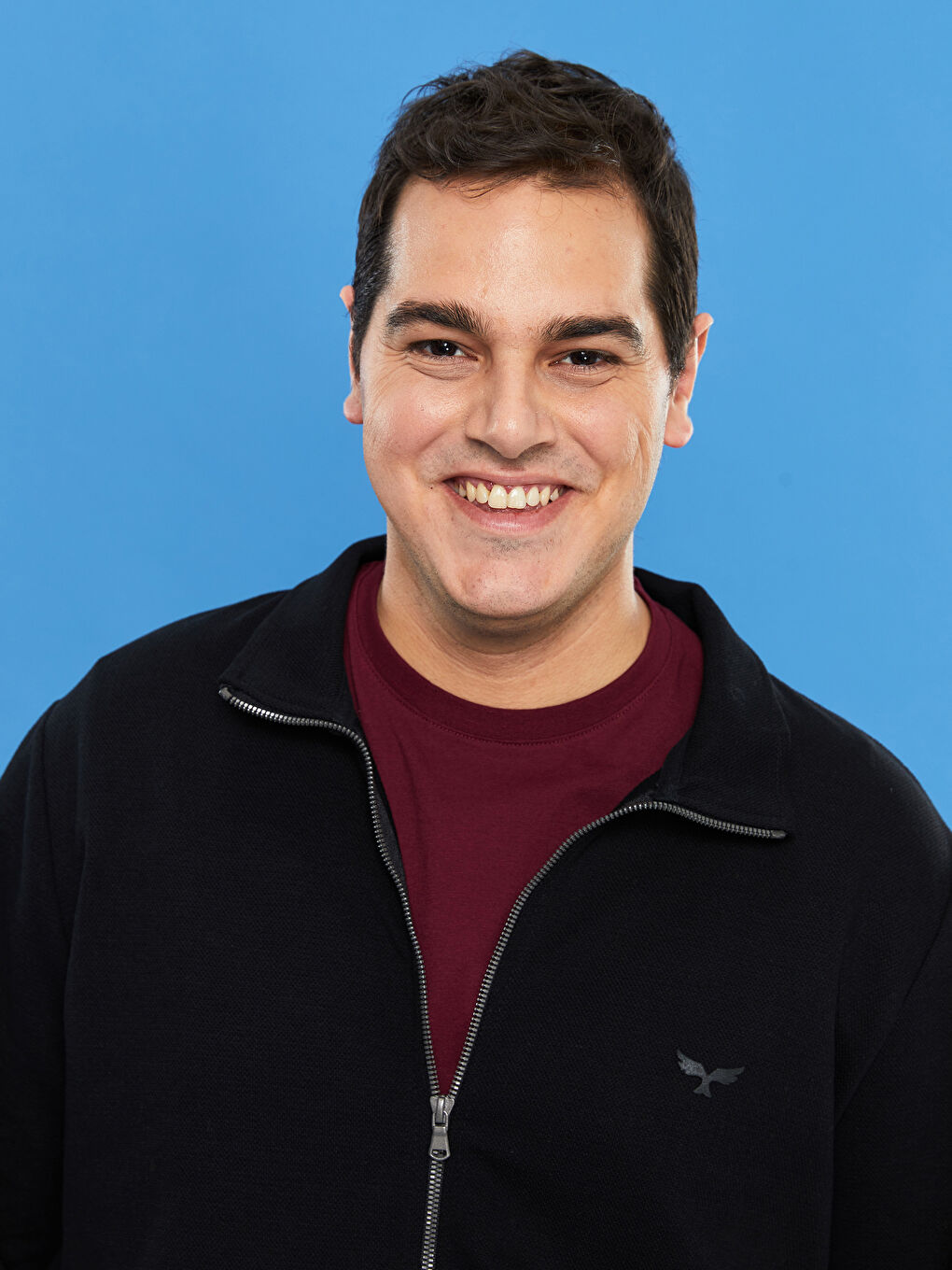 Siyah Büyük Beden Rahat Kalıp Dik Yaka Uzun Kollu Erkek Sweatshirt-3