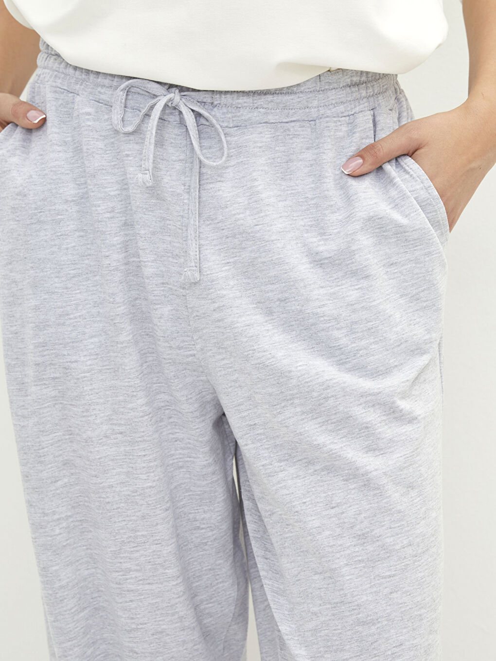 Пижамные Брюки Джоггеры Женские С Плоскими Карманами На Резинке-3