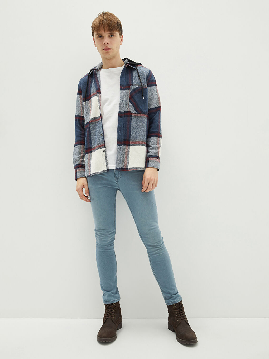 Regular Fit Long Sleeve Plaid Men's Shirt Jacket -W1L905Z8-LN6