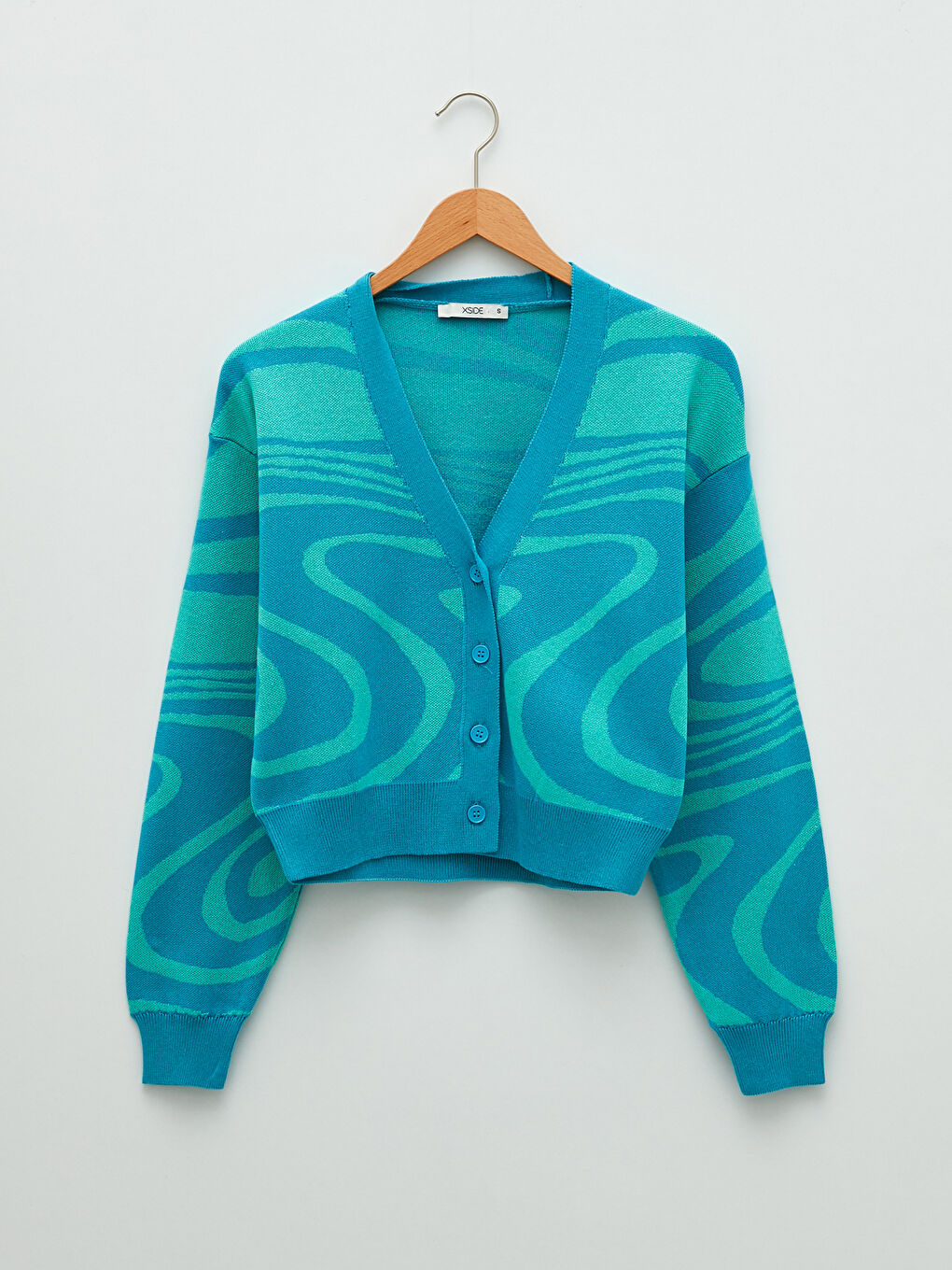 Cardigan en Tricot à Motifs pour Femmes avec Encolure en V-6