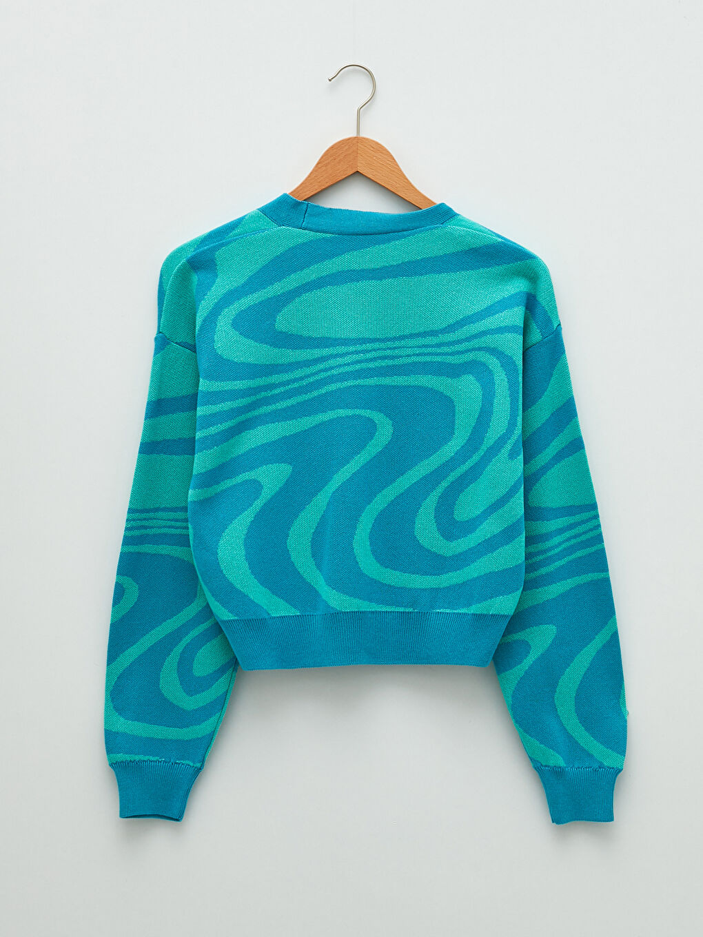 Cardigan en Tricot à Motifs pour Femmes avec Encolure en V-7