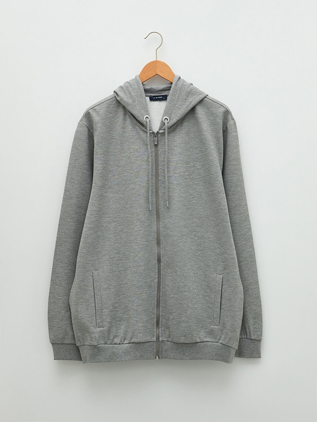 Hooded Long Sleeve Men's Zip-Up Sweatshirt-5