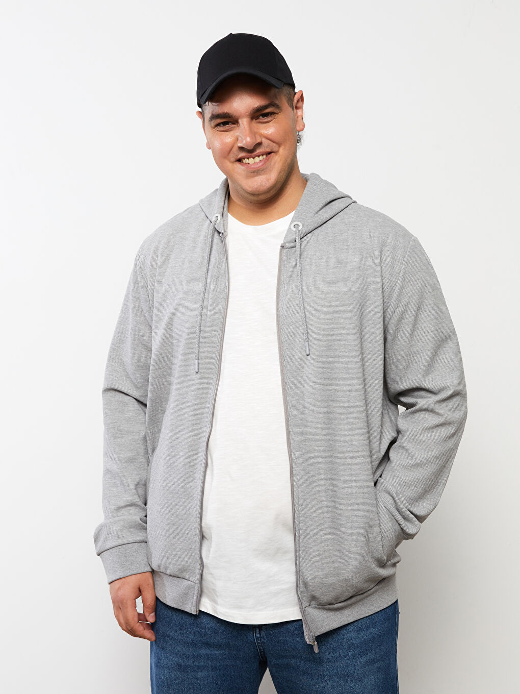 Hooded Long Sleeve Men's Zip-Up Sweatshirt-1