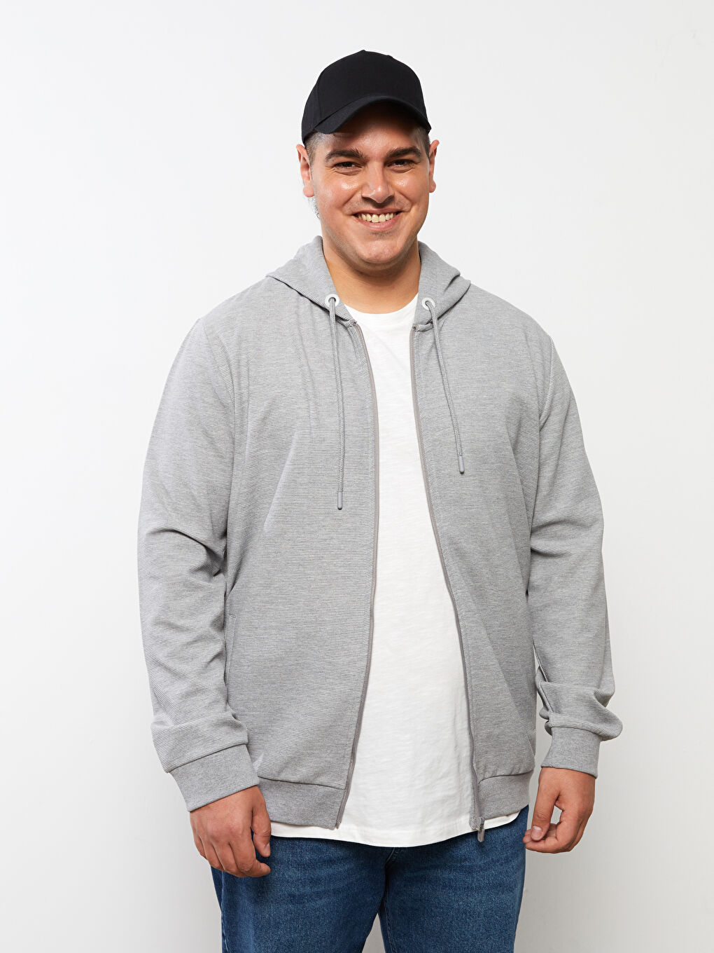 Hooded Long Sleeve Men's Zip-Up Sweatshirt-2