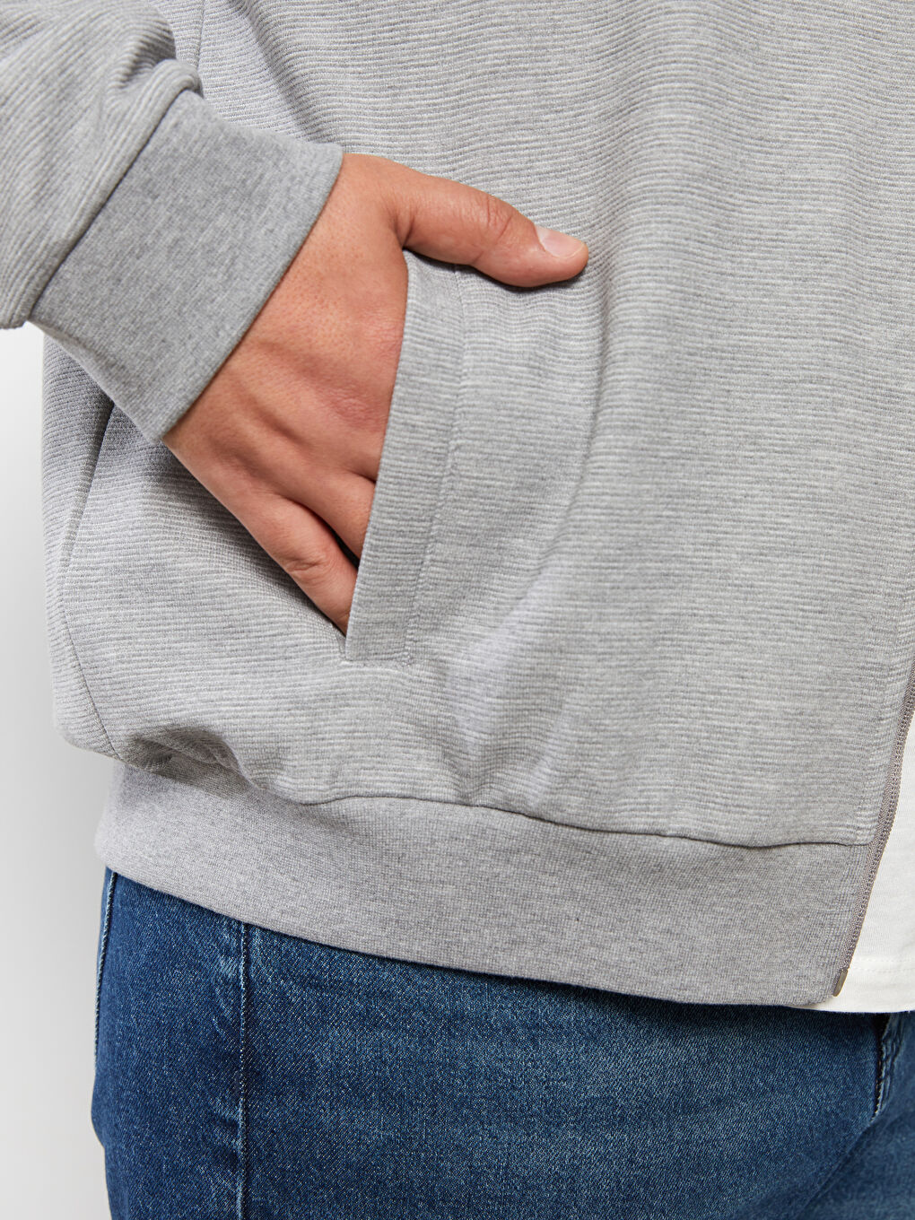 Hooded Long Sleeve Men's Zip-Up Sweatshirt-3