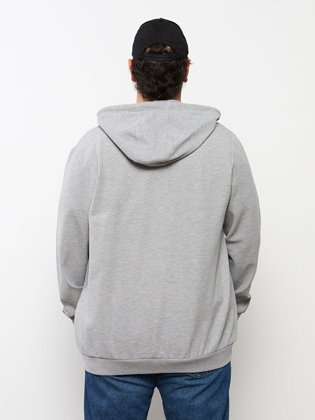 Hooded Long Sleeve Men's Zip-Up Sweatshirt-4