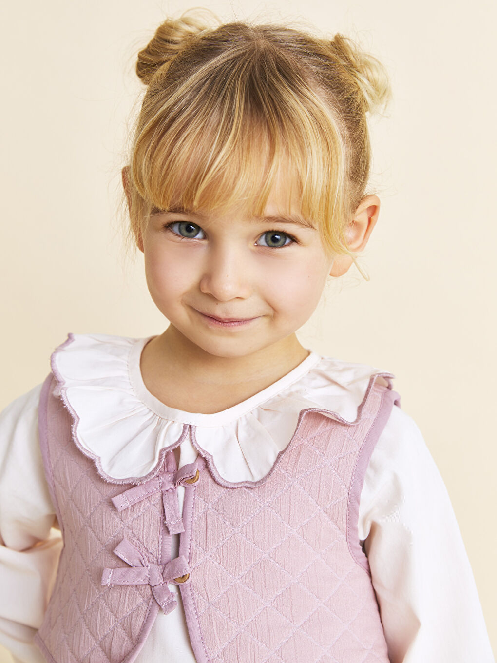 Bebe Collar Long Sleeved Baby Girl Blouse and Vest 2 Pack-3