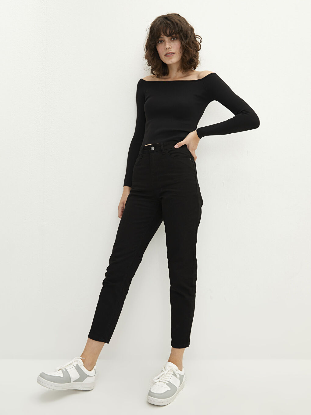 High Waist Mom Fit Pocket Detailed Women's Rodeo Denim Trousers-1