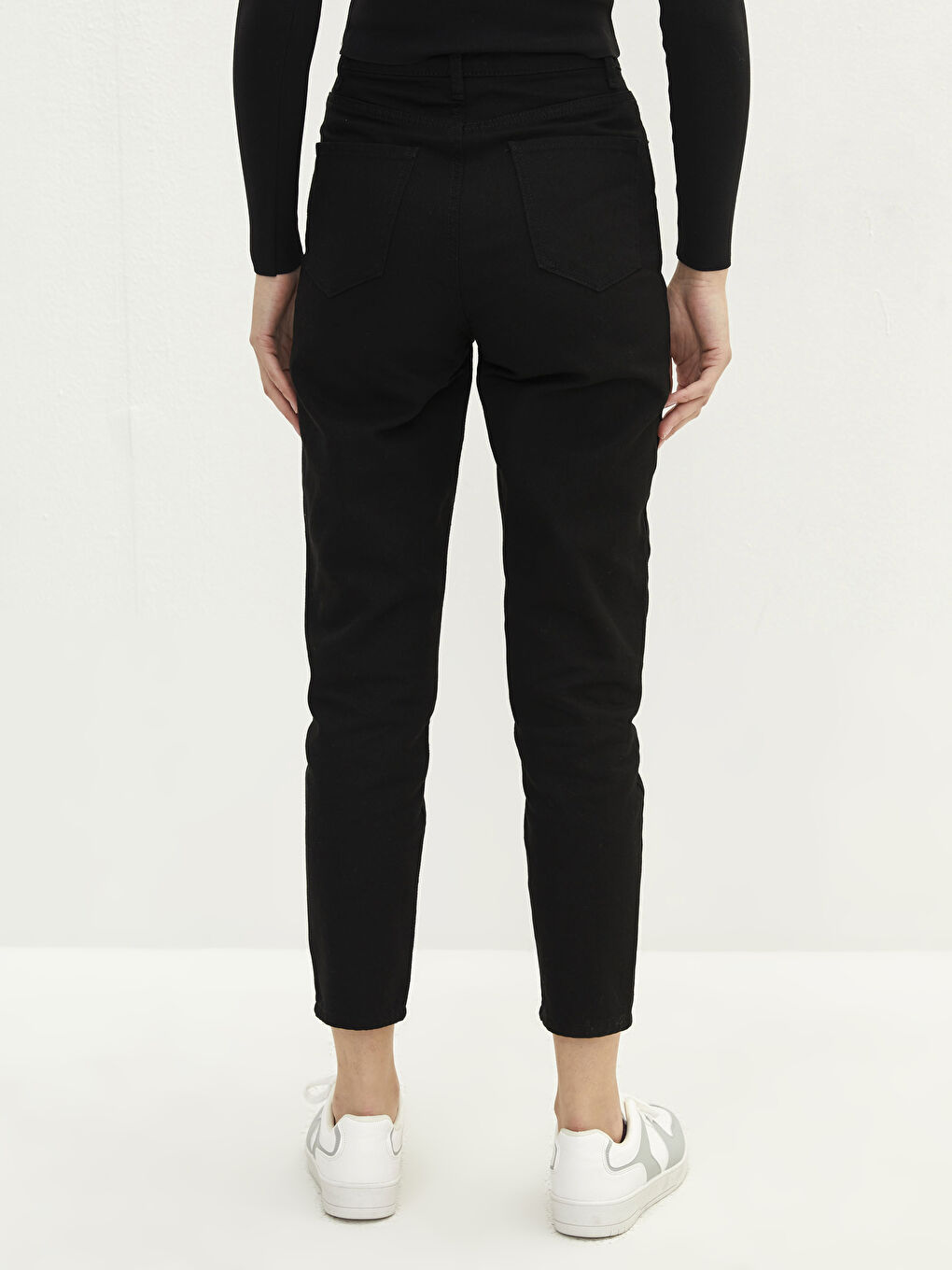 High Waist Mom Fit Pocket Detailed Women's Rodeo Denim Trousers-4