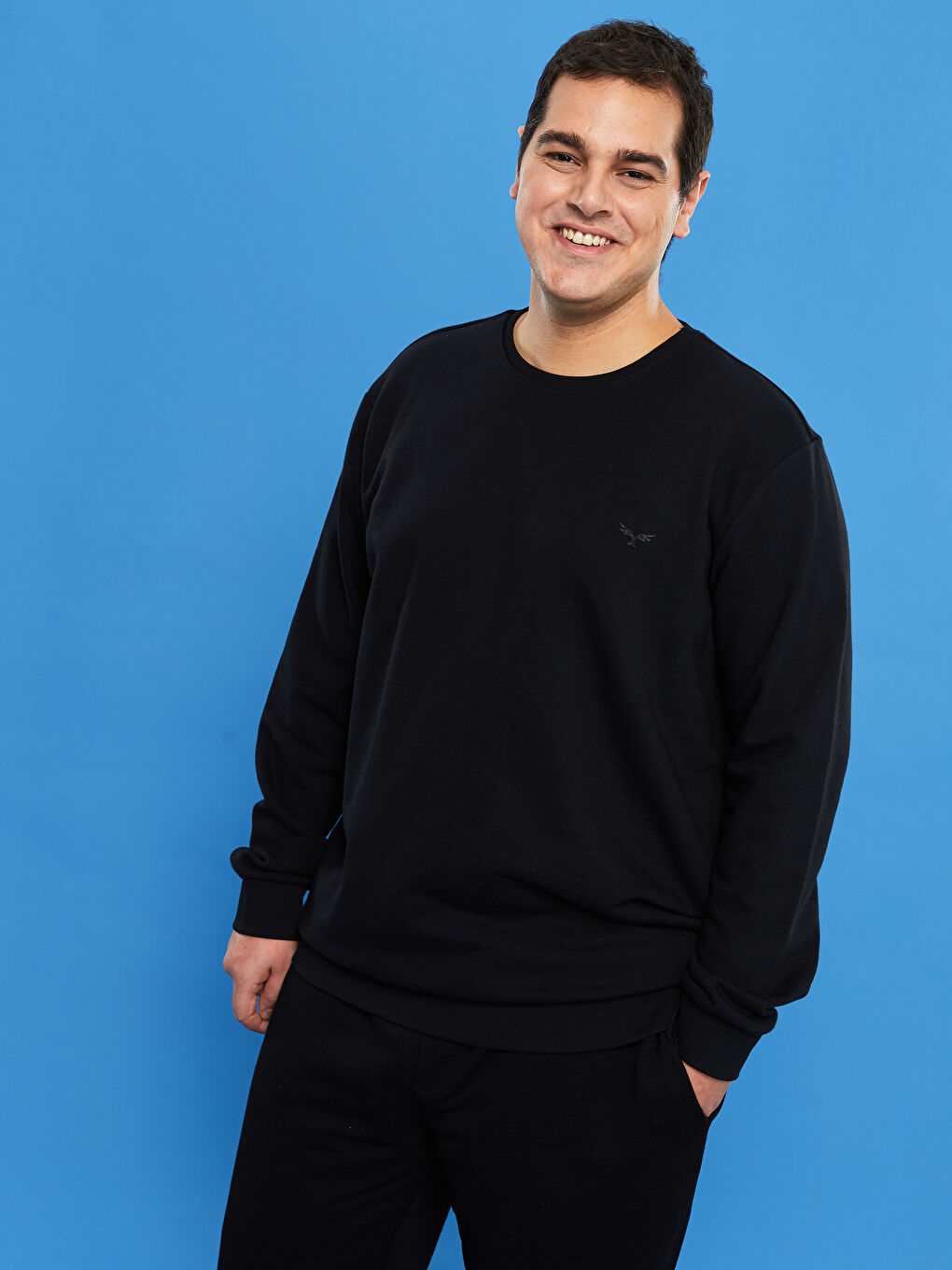 Sweatshirt für Herren in Übergröße mit Rundhalsausschnitt und langen Ärmeln-1