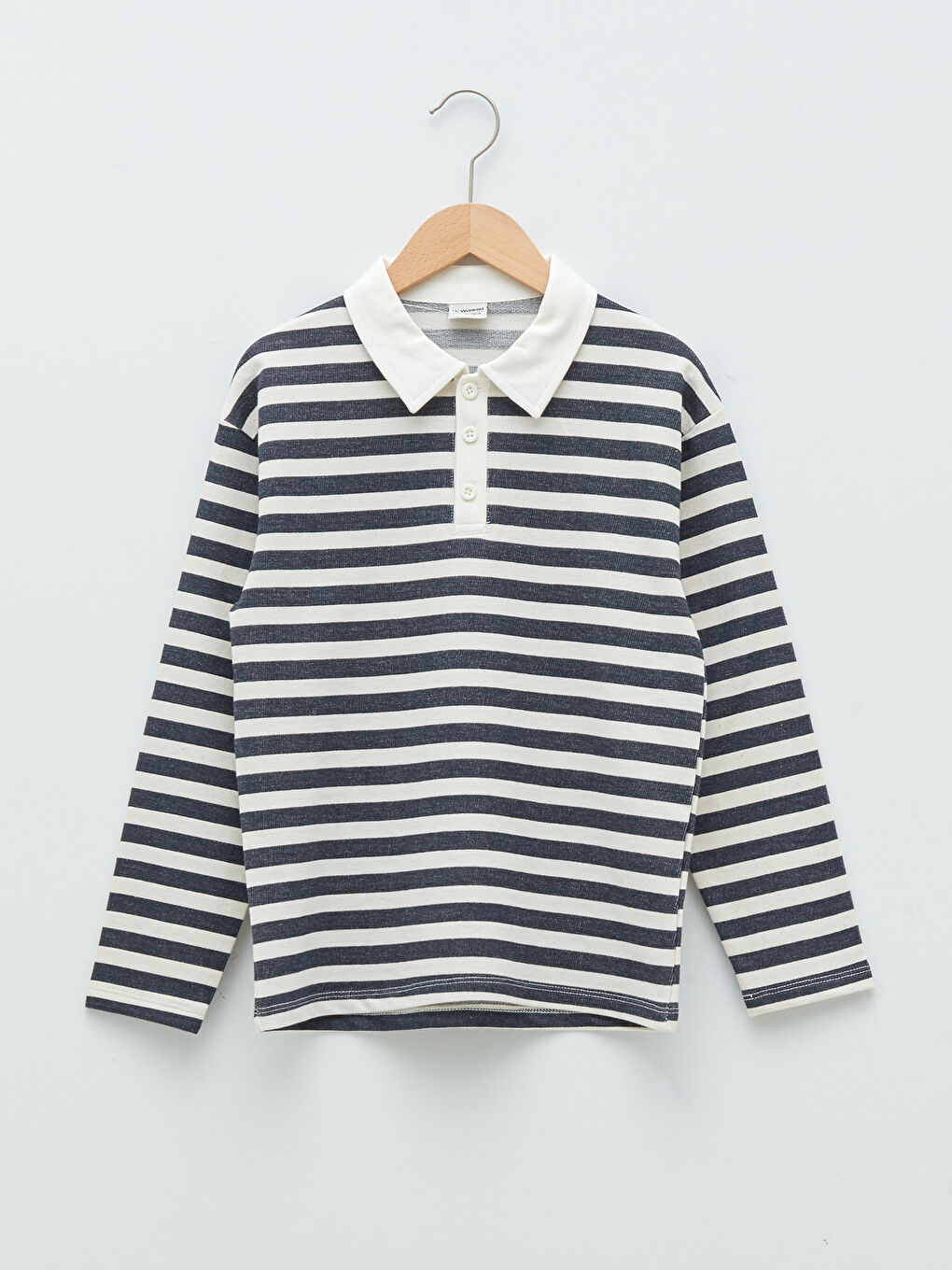 Polo Neck Striped Long Sleeve Boys' T-Shirt