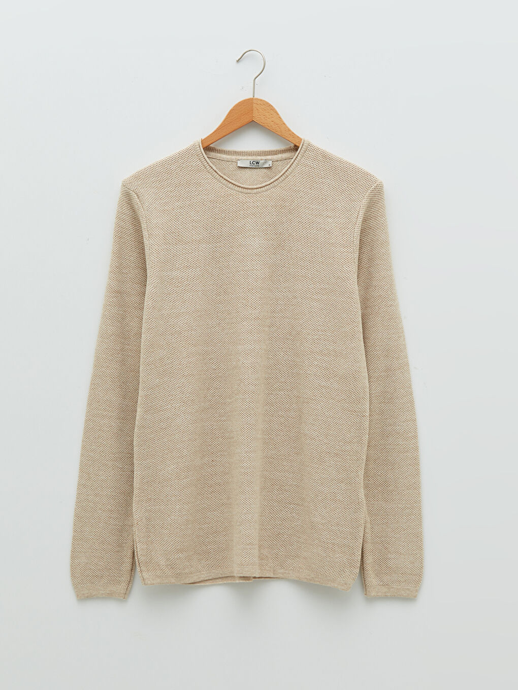 Crew Neck Long Sleeve Men's Tricot Sweater-5