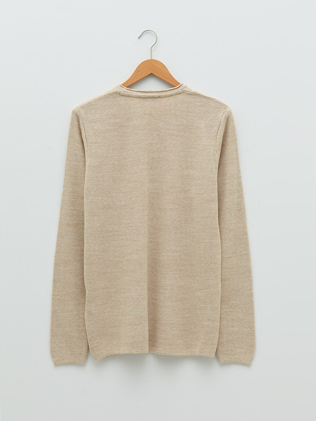 Crew Neck Long Sleeve Men's Tricot Sweater-6