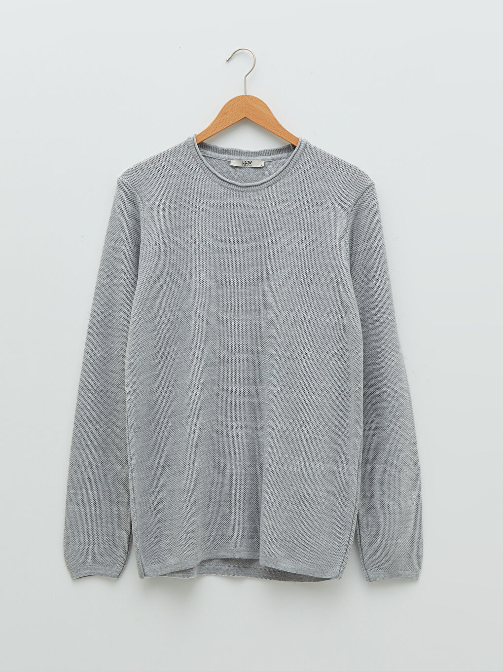 Crew Neck Long Sleeve Men's Tricot Sweater-5