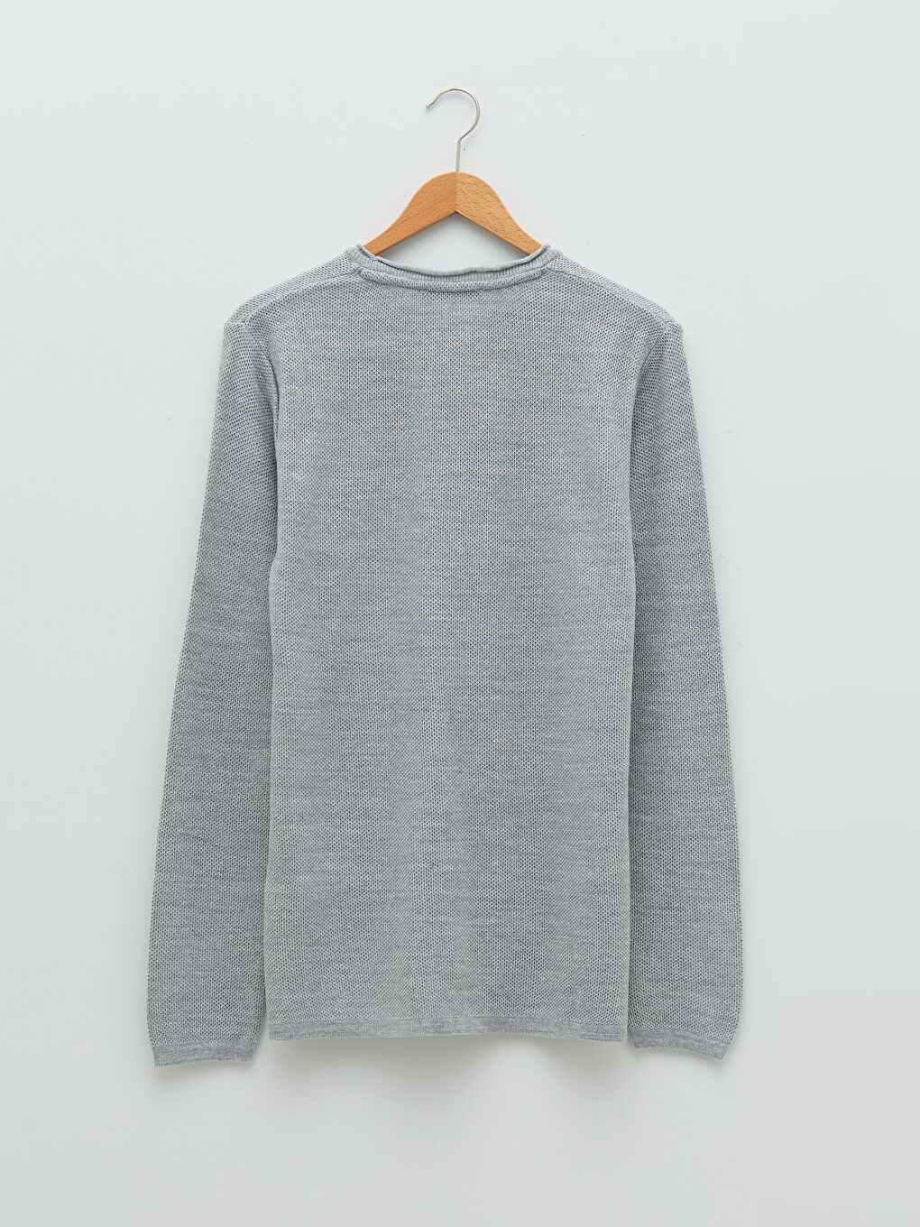 Crew Neck Long Sleeve Men's Tricot Sweater-6