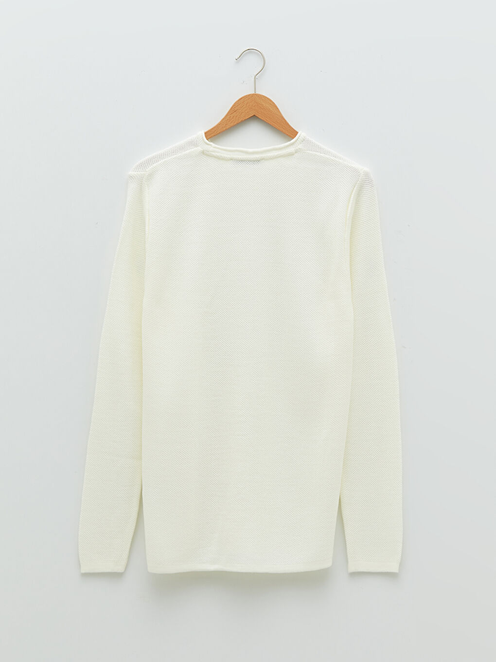 Ekru Bisiklet Yaka Erkek Triko Kazak-6