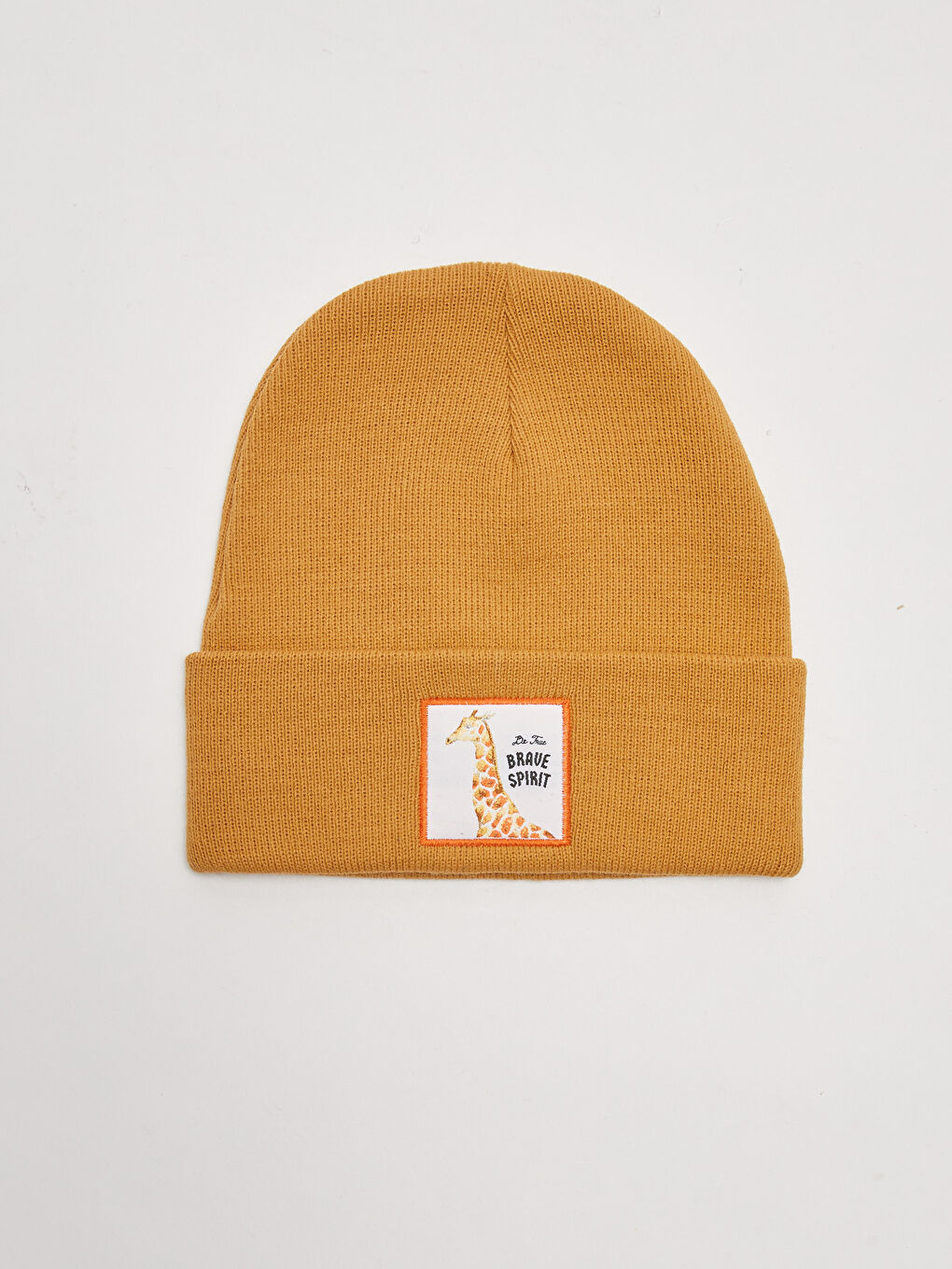 Kahverengi Etiket Detaylı Kadın Triko Bere-3