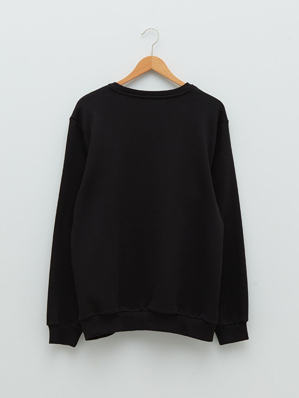 Siyah Bisiklet Yaka Uzun Kollu Baskılı Erkek Sweatshirt-7