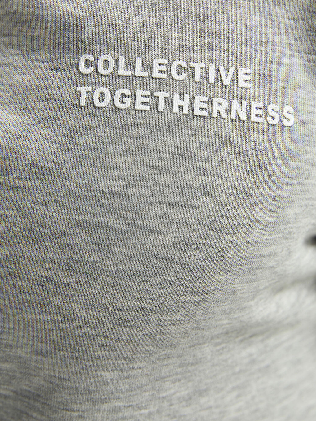 Gri Bisiklet Yaka Uzun Kollu Baskılı Erkek Sweatshirt-2