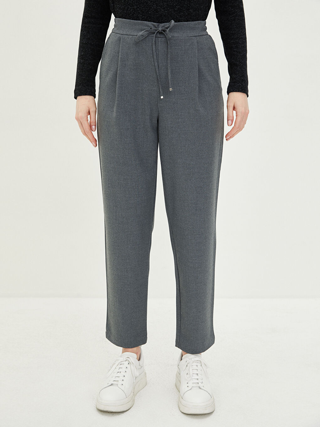 Pantalon à Taille Élastiquée Coupe Confortable avec Détails Poches pour Femmes-2