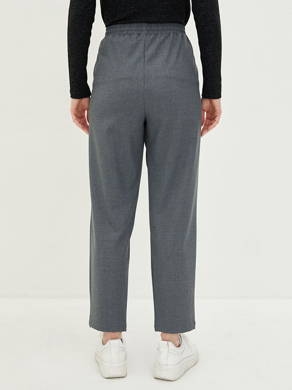 Pantalon à Taille Élastiquée Coupe Confortable avec Détails Poches pour Femmes-3