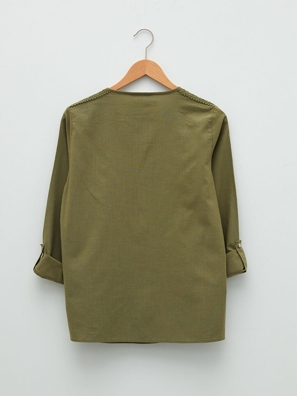 LCW Grace Henley Neckline Embroidered Long Sleeve Cotton Women's Blouse -W1LA92Z8-H7L