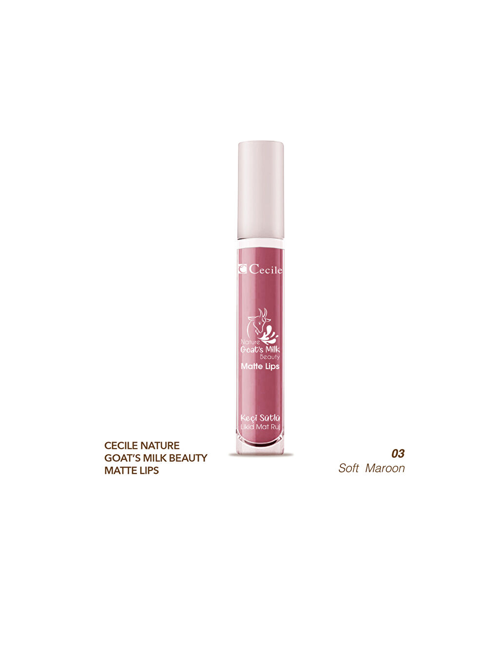 Cecıle Nature Goat'S Mılk Beauty Mat Likit Ruj 03