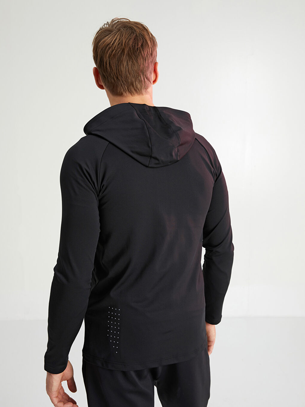 Xside Active Yeni Siyah Standart Kalıp Kapüşonlu Erkek Fermuarlı Sweatshirt - 4