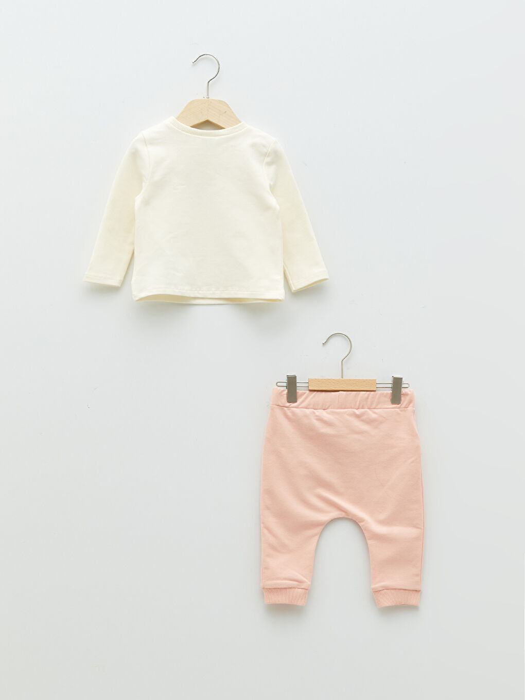 Crew Neck Long Sleeve Cotton Baby Girl Sweatshirt and Pants 2-Pack Set-1