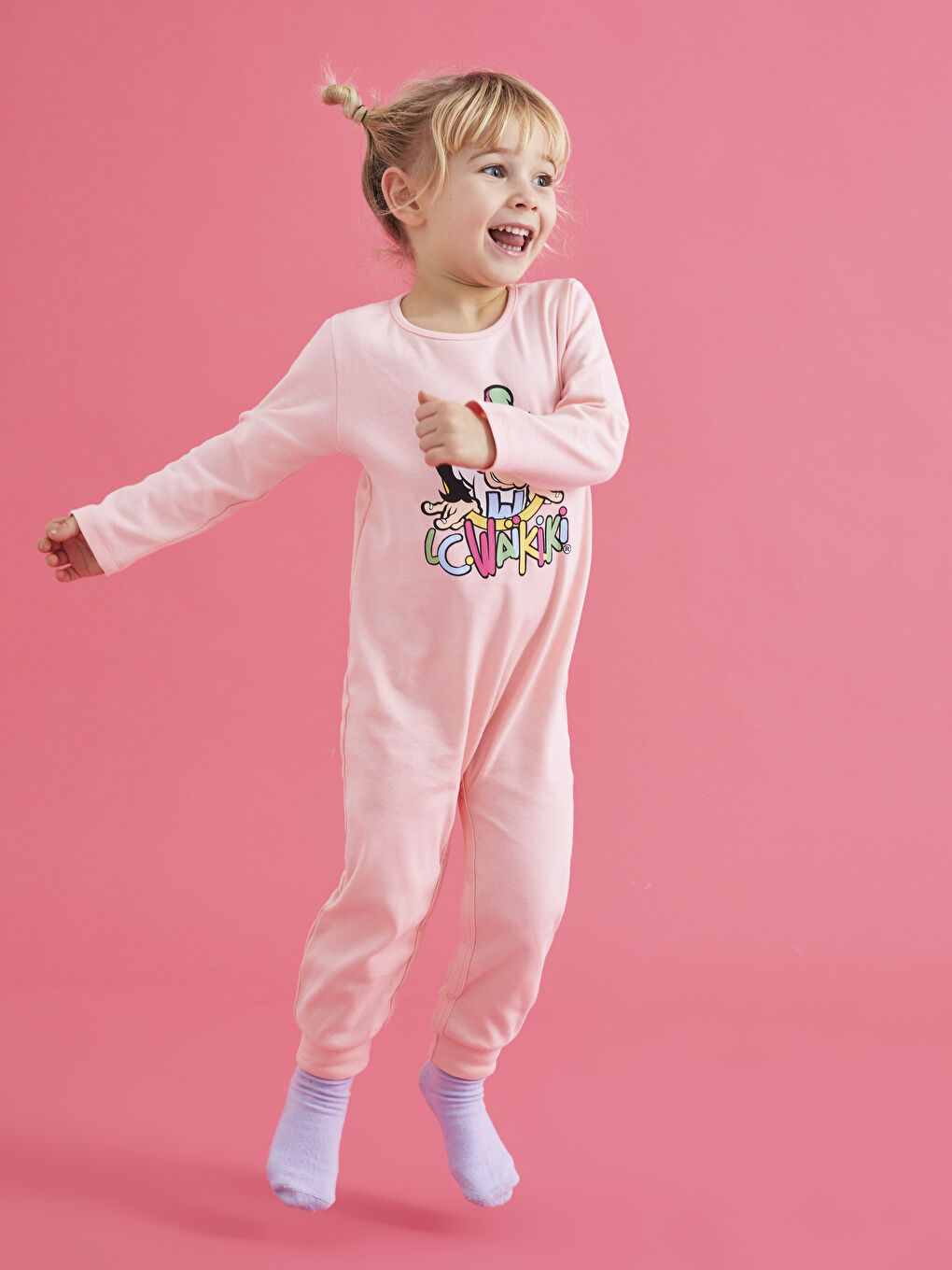 Crew Neck Long Sleeve Nostalgic Monkey Printed Cotton Baby Girl Rompers-2