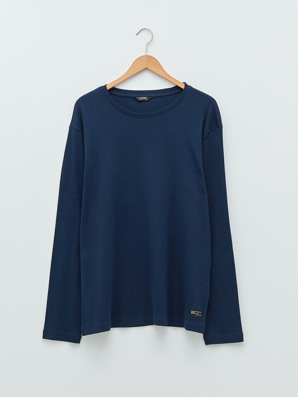 Футболка Мужская Базовая С Длинным Рукавом И Круглым Вырезом Большого Размера-5