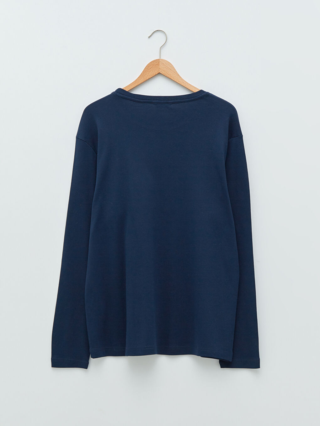 Футболка Мужская Базовая С Длинным Рукавом И Круглым Вырезом Большого Размера-6