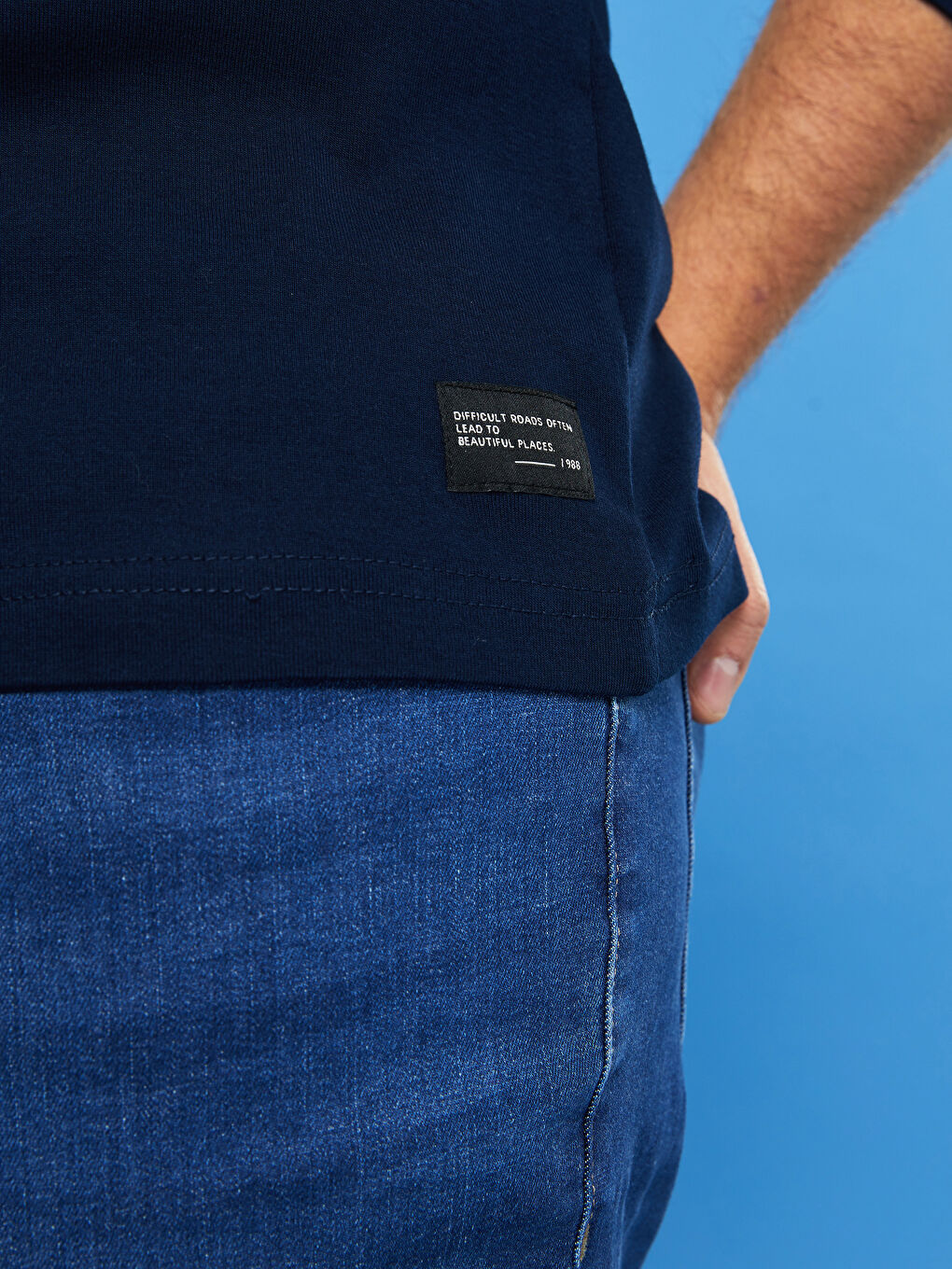 Футболка Мужская Базовая С Длинным Рукавом И Круглым Вырезом Большого Размера-3