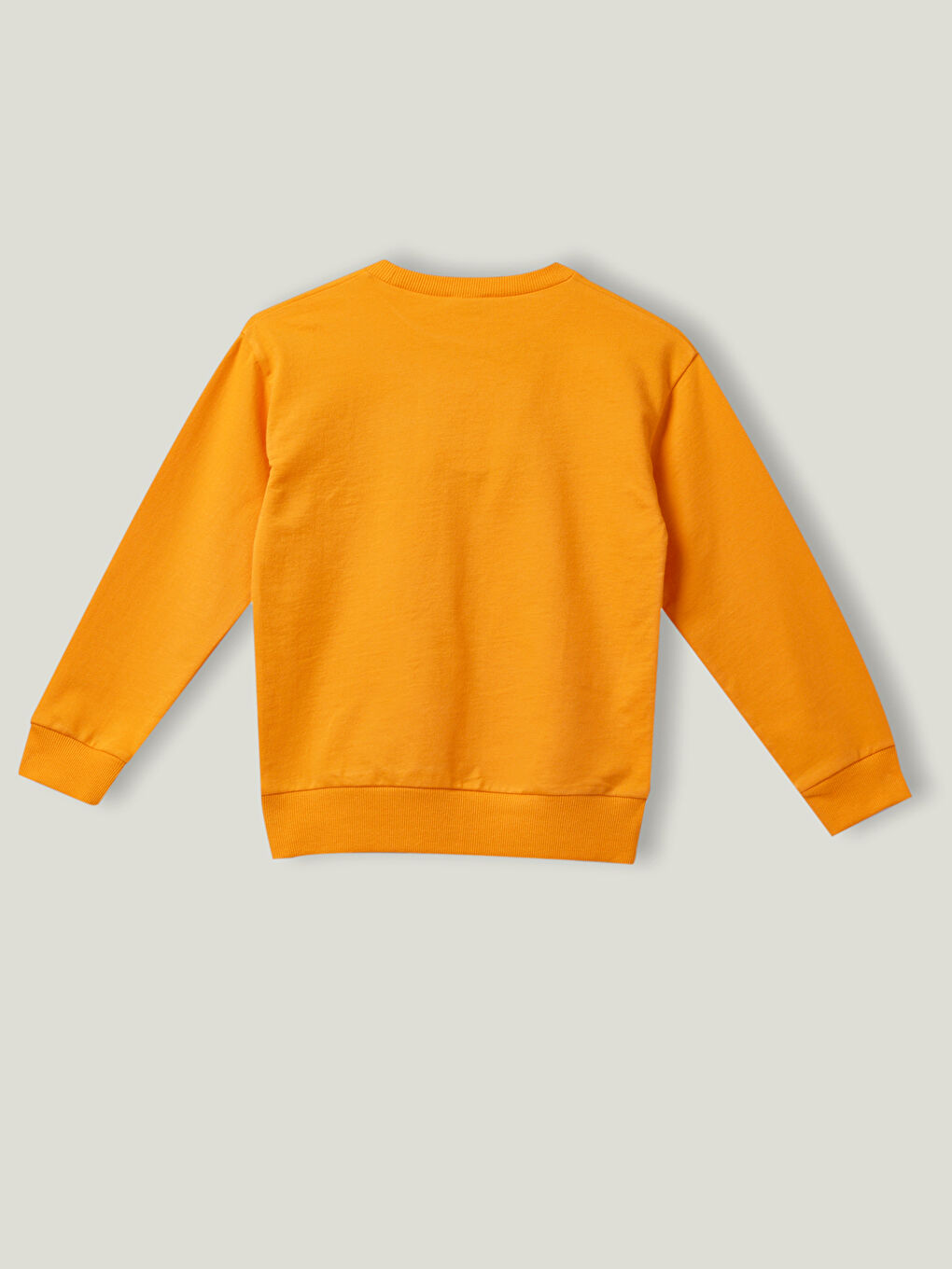 Turuncu Bisiklet Yaka Baskılı Uzun Kollu Pamuklu Kız Çocuk Sweatshirt-5