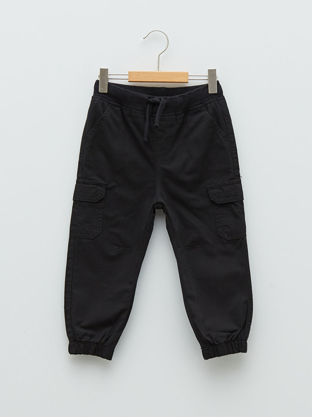 Pantalon bébé garçon basique en coton avec taille élastique-2