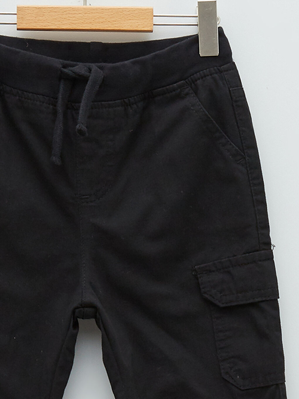 Pantalon bébé garçon basique en coton avec taille élastique-4