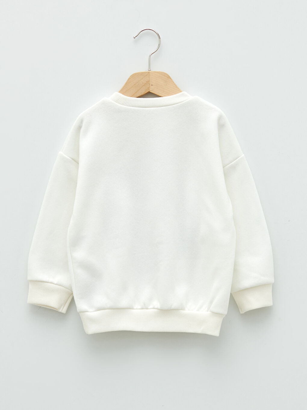 Ekru Bisiklet Yaka Uzun Kollu Pluto Baskılı Erkek Bebek Sweatshirt-1