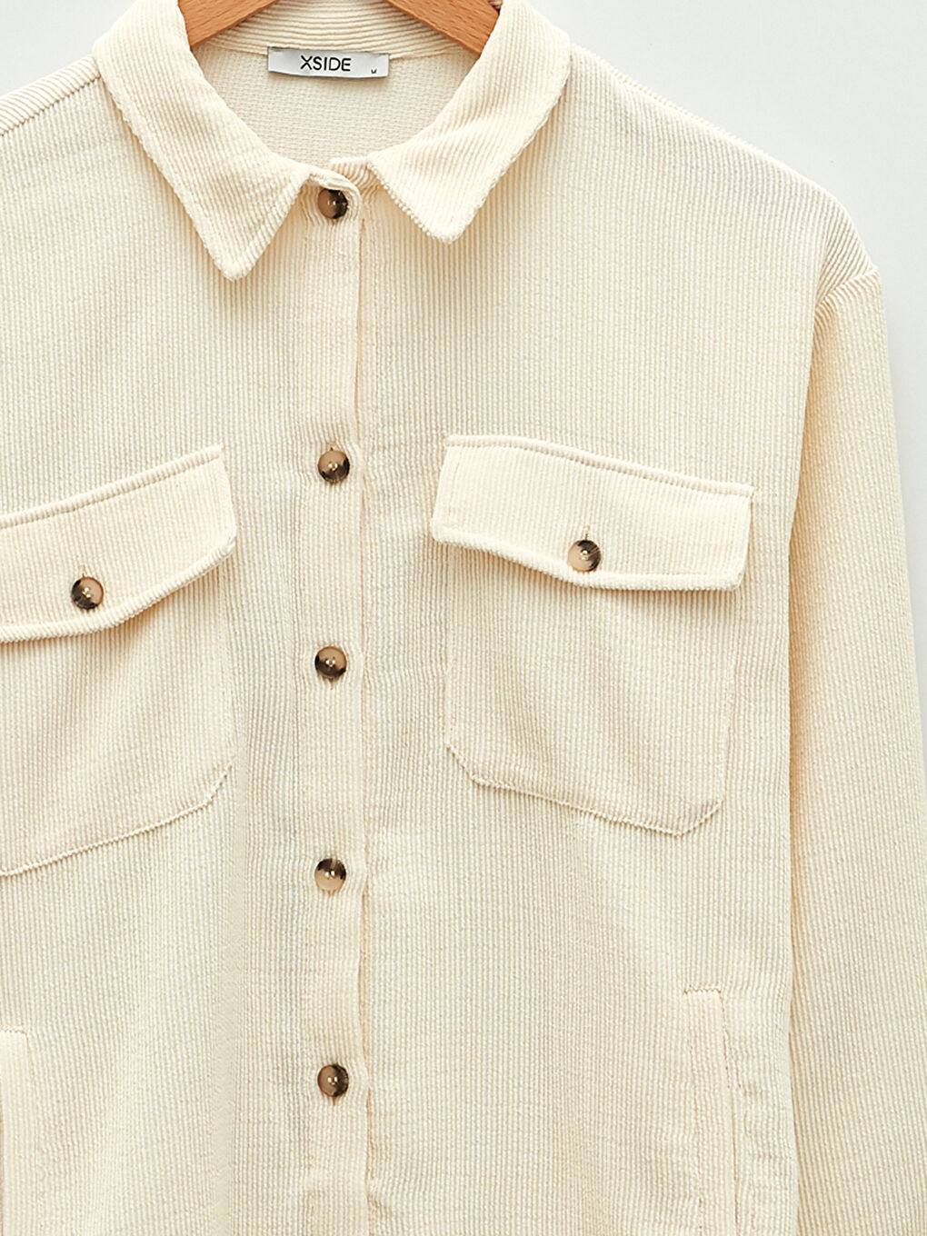 Buttoned Regular Long Sleeve Velvet Women's Shirt Jacket-8
