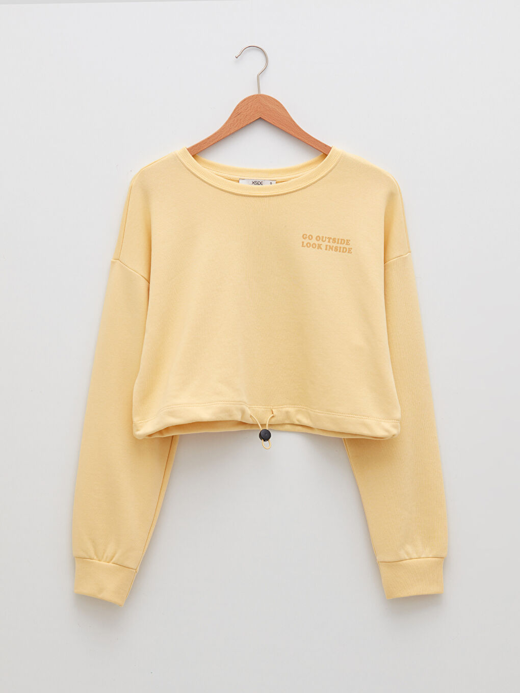 XSIDE Crew Neck Text Printed Long Sleeve Women's Sweatshirt -W1LD45Z8-FRE