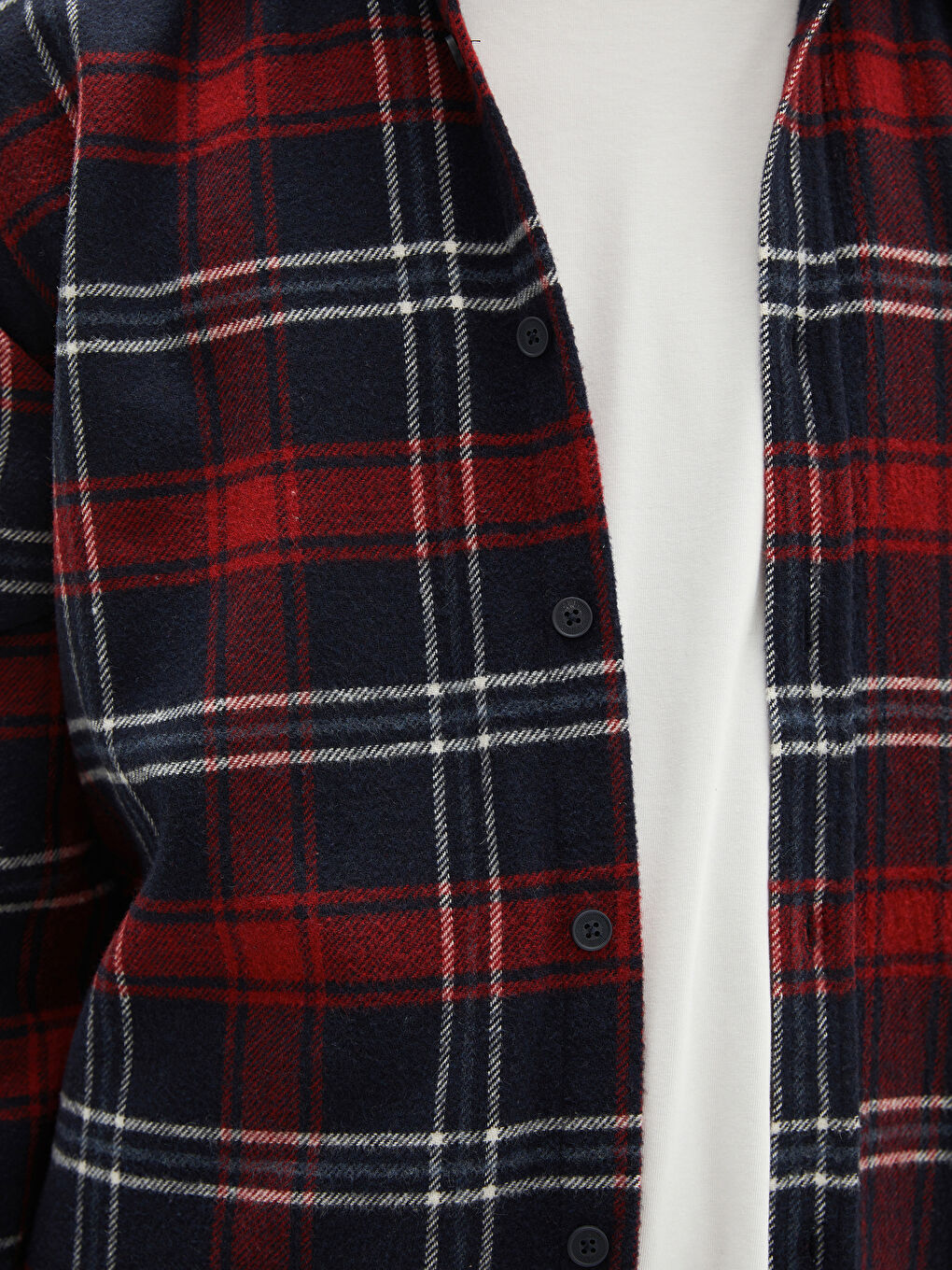 Bordo Regular Fit Uzun Kollu Ekose Erkek Oduncu Gömlek Ceket-3