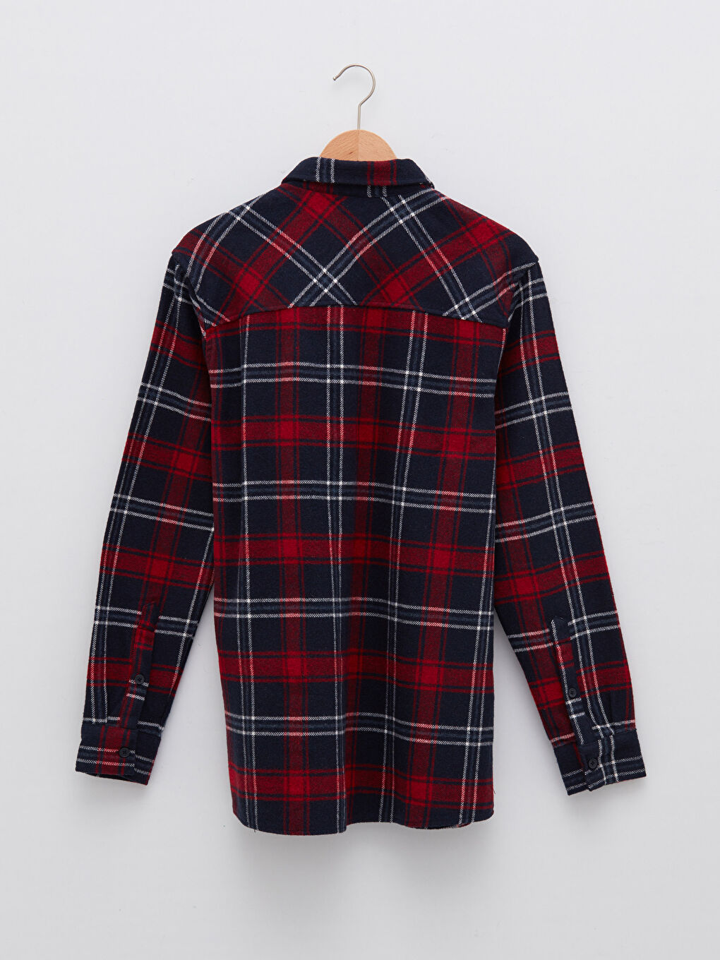 Bordo Regular Fit Uzun Kollu Ekose Erkek Oduncu Gömlek Ceket-6