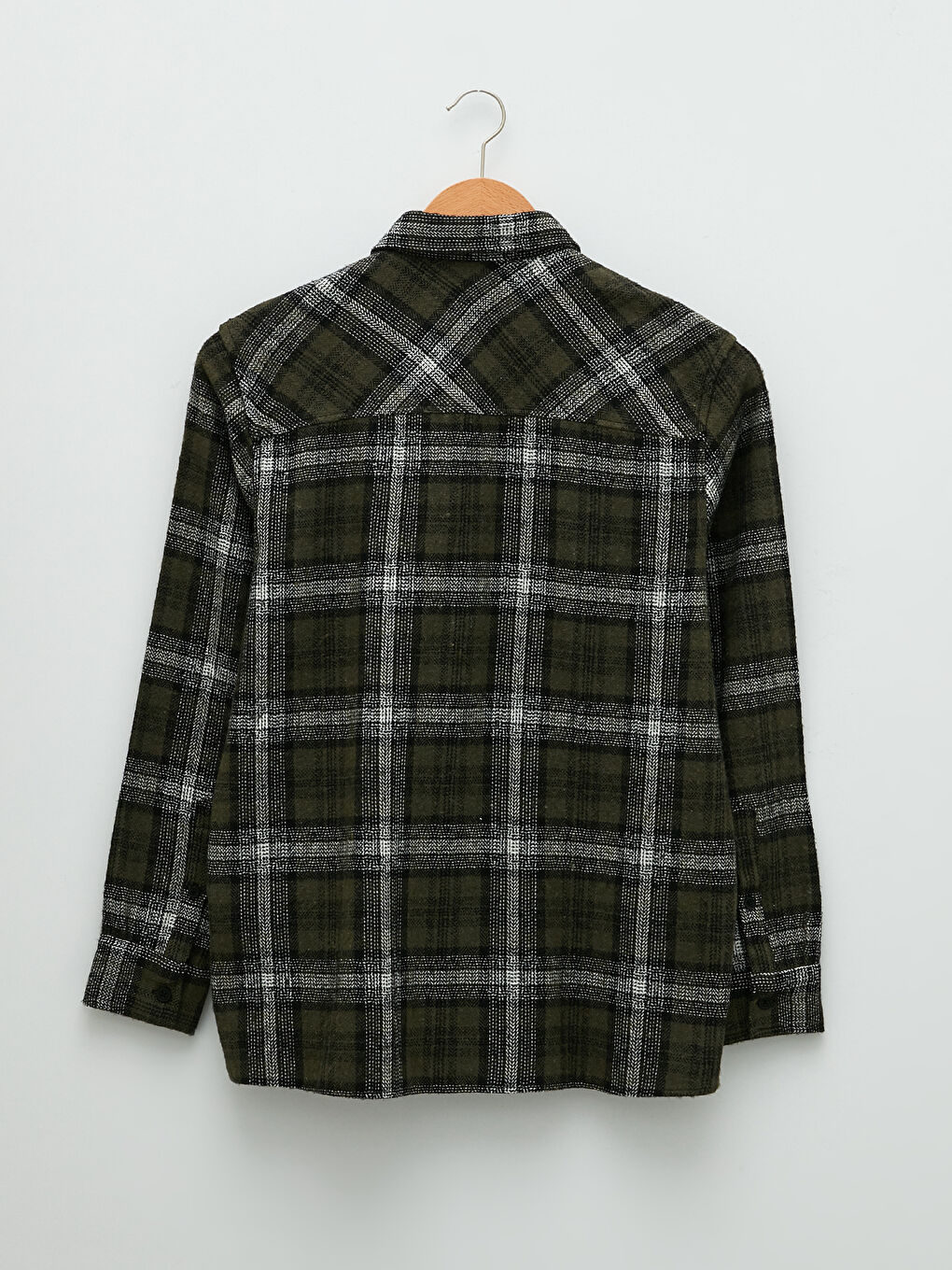 Regular Fit Long Sleeve Plaid Men's Flannel Shirt Jacket-6
