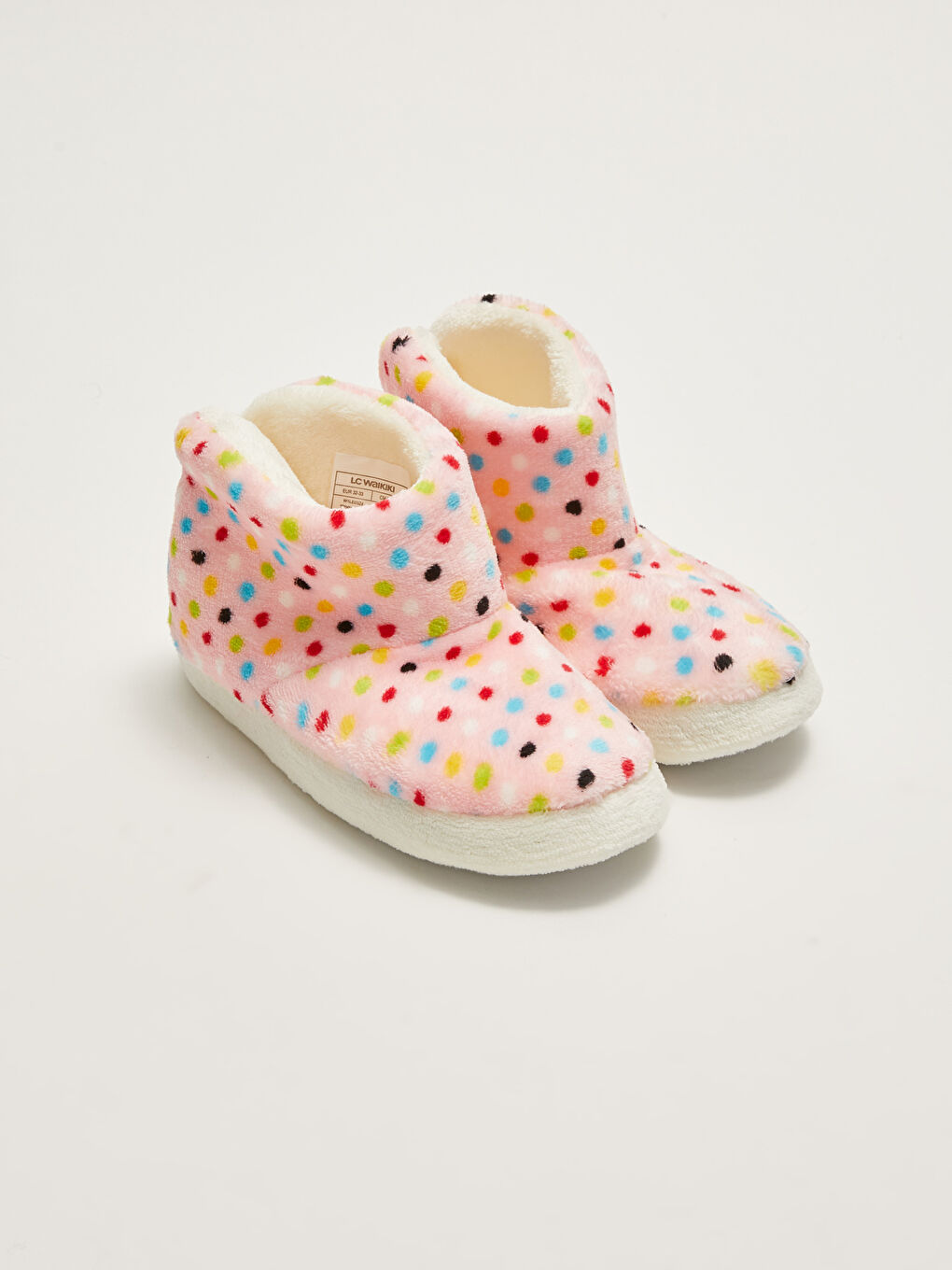 Pembe Puantiye Desenli Pelüş Kız Çocuk Ev Botu