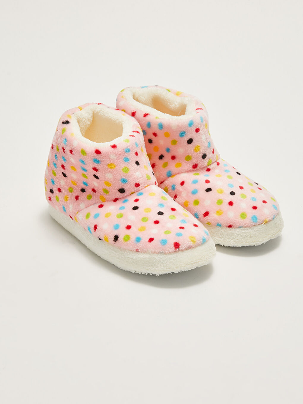 Pembe Puantiye Desenli Pelüş Kız Çocuk Ev Botu