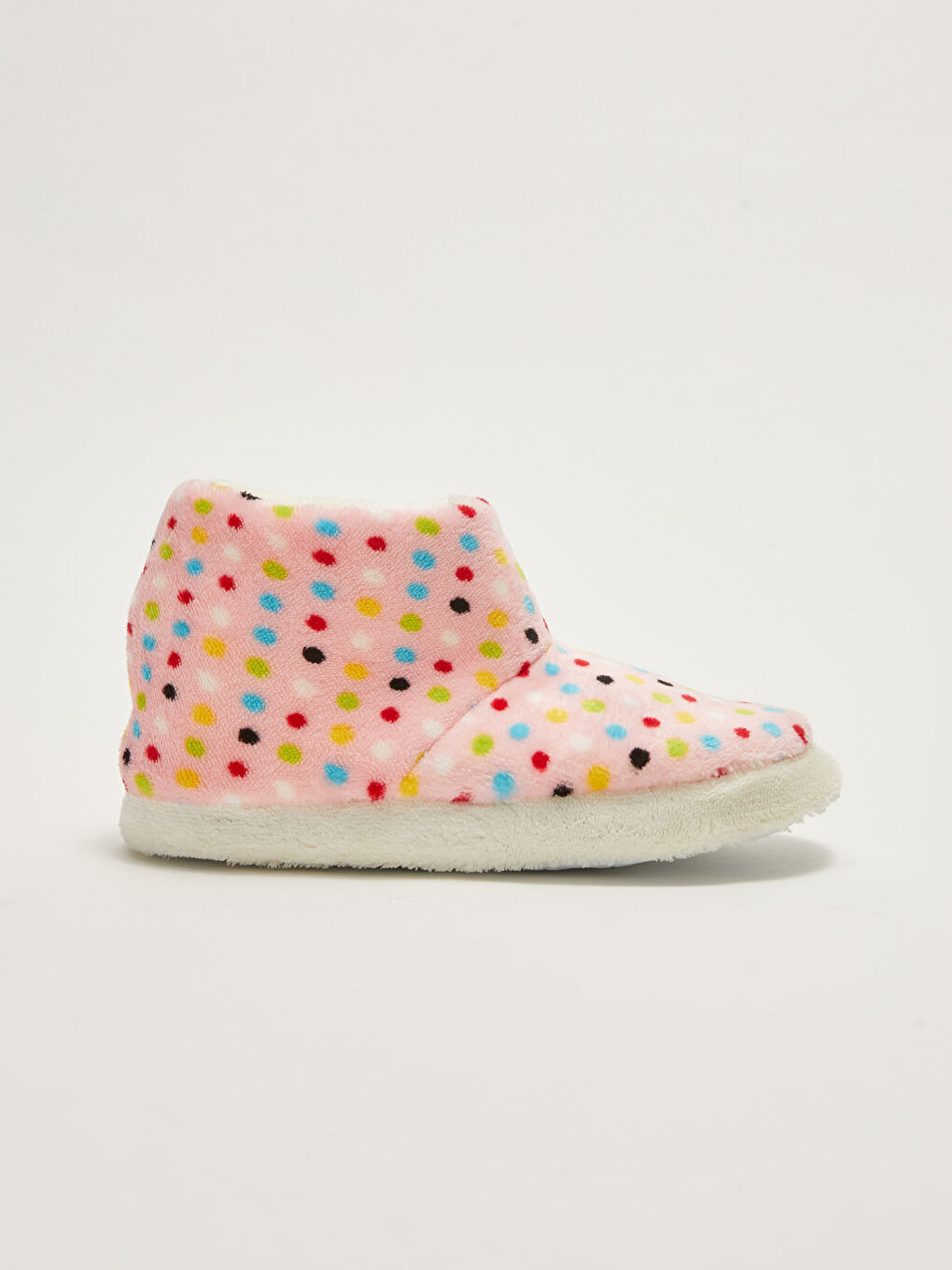 Pembe Puantiye Desenli Pelüş Kız Çocuk Ev Botu-1