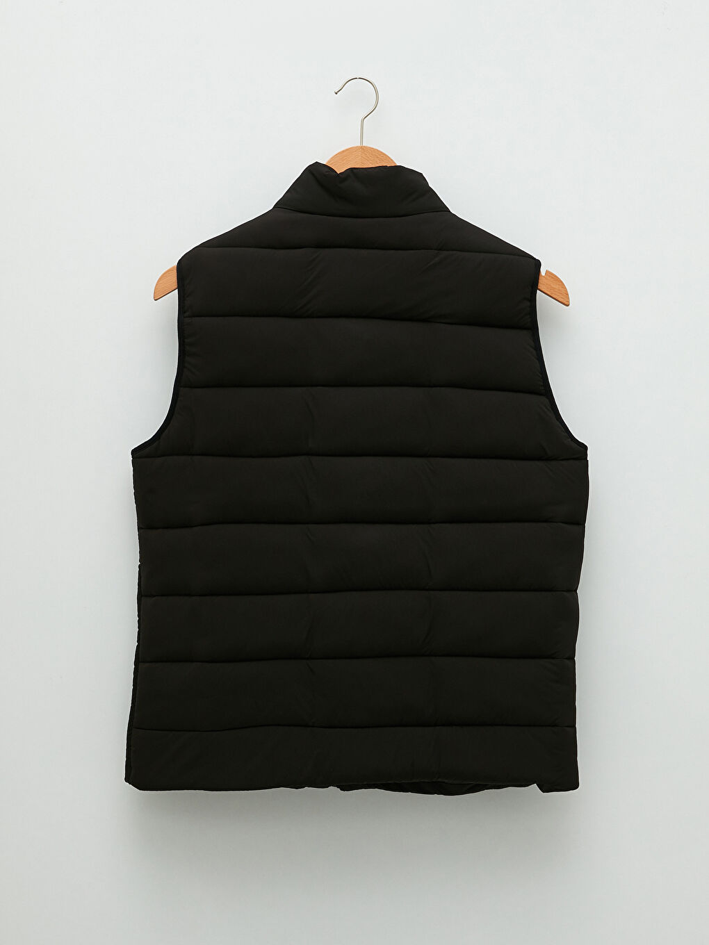 Siyah Standart Kalıp Dik Yaka Erkek Yelek-6