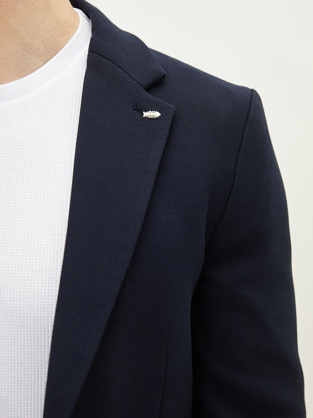 Lacivert Dar Kalıp Erkek Blazer Ceket-3