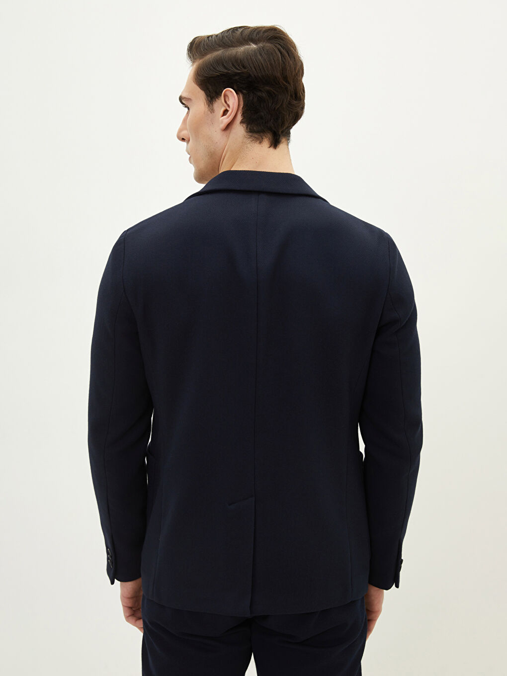 Lacivert Dar Kalıp Erkek Blazer Ceket-4